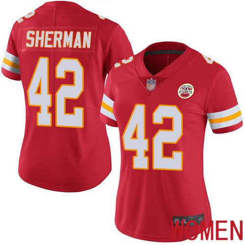 Women Kansas City Chiefs 42 Sherman Anthony Red Team Color Vapor Untouchable Limited Player Nike NFL Jersey